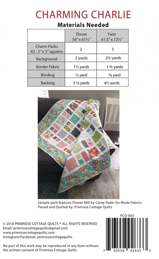 Charming Charlie - Quilt Pattern - by Primrose Cottage