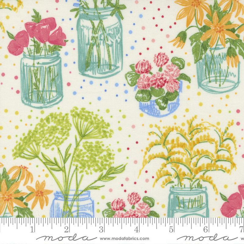 Wild Blossoms 48734-11 by Robin Pickens for Moda Fabrics Applique, patchwork and quilting fabric
