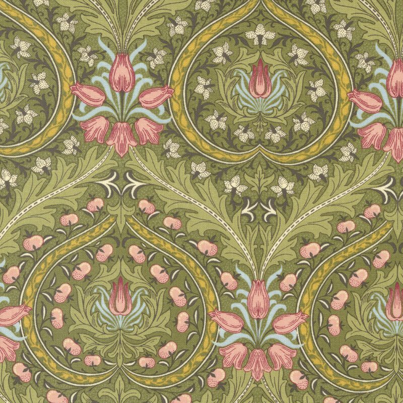 Morris Meadow 8372-20 by Barbara Brackman for Moda Fabrics Applique, patchwork and quilting fabric.