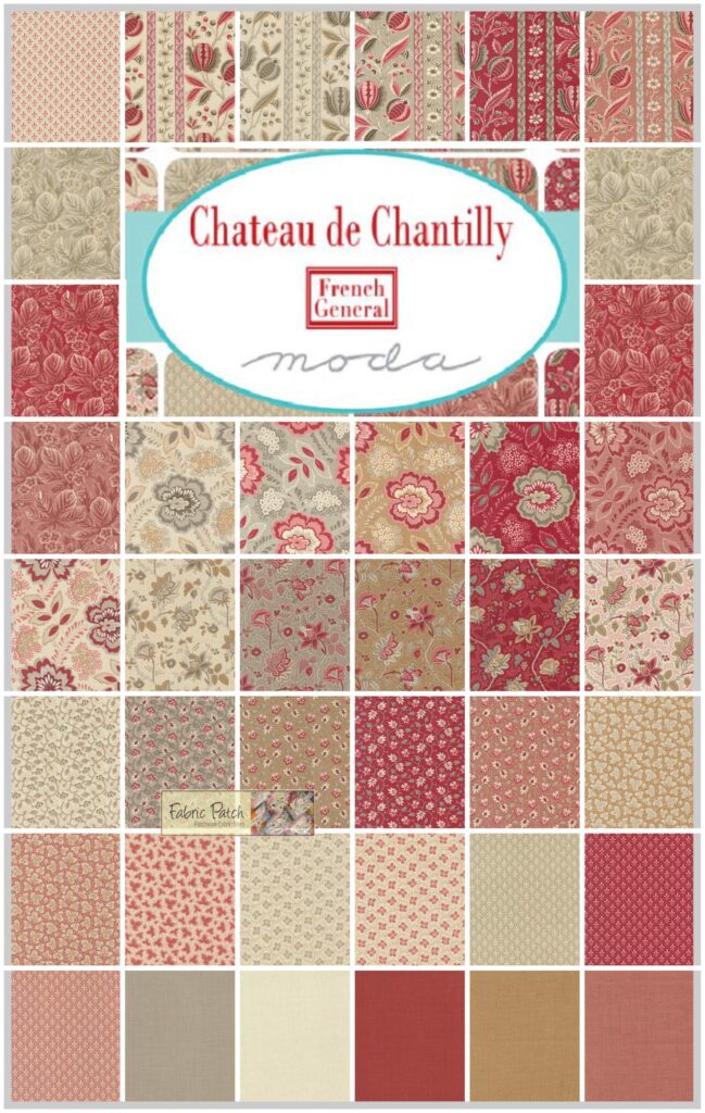 Chateau de Chantilly Applique, patchwork and quilting fabrics. Range by French General for Moda Fabrics.