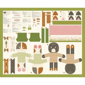 Here Kitty Kitty 20836-11 Doll Panel by Stacy Iest Hsu  for Moda Fabrics Applique, patchwork and quilting fabric.