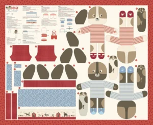 Dog Daze 20846-11 Doll Panel by Stacy Iest Hsu  for Moda Fabrics Applique, patchwork and quilting fabric