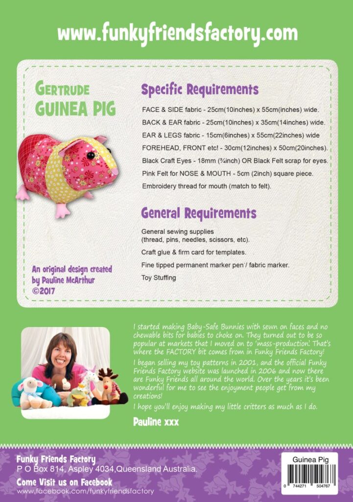 Gertrude Guinea Pig

Softy patterns by Funky Friends Factory