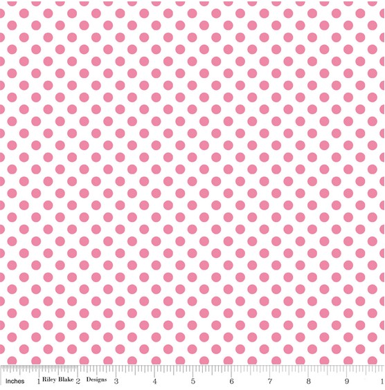 Small Dot Hot Pink on White c480-70 - Riley Blake Basic - Fabric ...