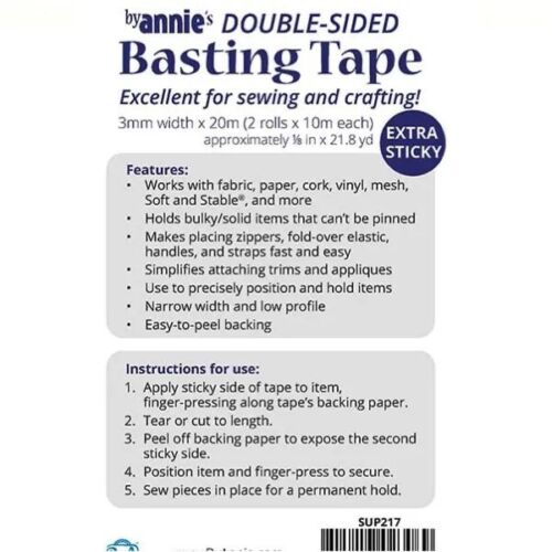 Annie Double Sided Basting Tape - Bag Making -Sewing - Craft 