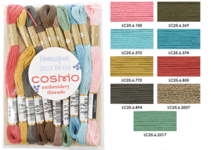 Homespun Magazine BOM 2024 -  Sunshine & Lollipops Cosmo Thread Pack Embroidery Threads