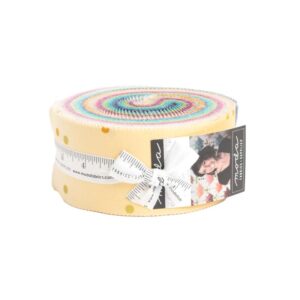BEST Ombré Confetti Metallic Jelly Roll Applique, patchwork and quilting fabrics. Range by V & Co for Moda Fabrics.