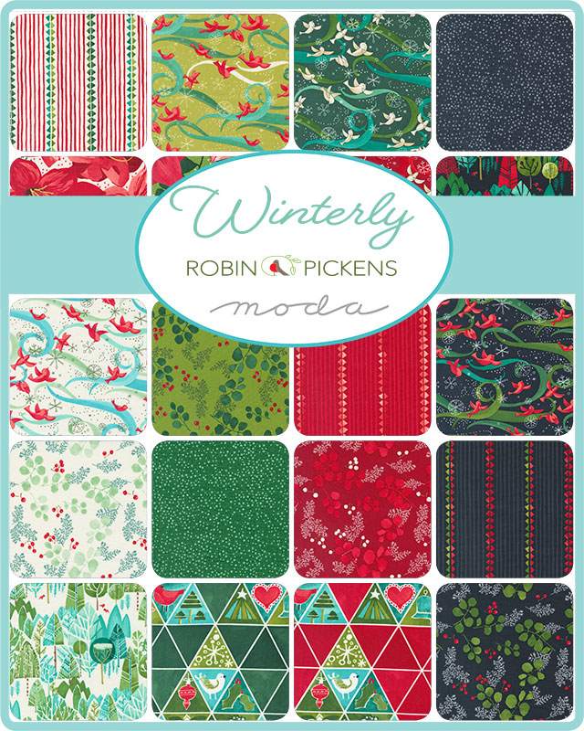 Winterly Charm Square Applique, patchwork and quilting fabrics. Range by Robin Pickens for Moda Fabrics.