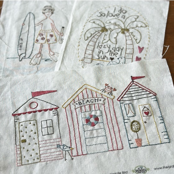 Sunkissed Sojourn Stitchery Panel By Natalie Bird of the Birdhouse Designs for Devonstone Collections
