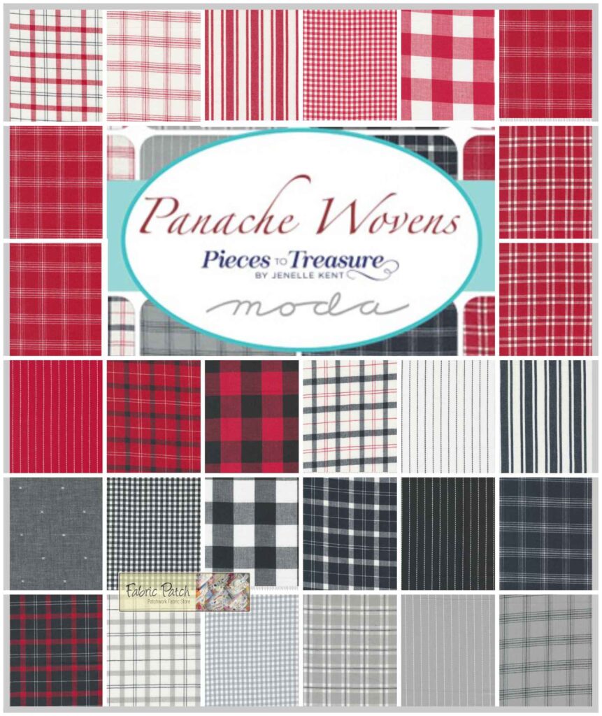 Panache Wovens Charm Square

Applique, patchwork and quilting fabrics.

Range by Pieces to Treasure by Janelle Kent for Moda Fabrics.