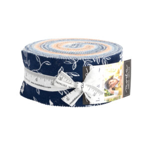Denim & Daisies Jelly Roll Applique, patchwork and quilting fabrics. Fabric Collection by Fig Tree & Co for Moda Fabrics