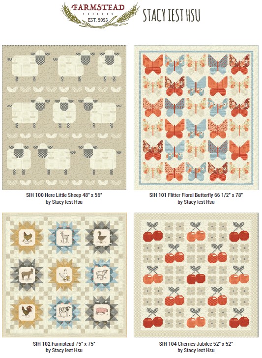 Farmstead Fat Quarter Bundle Applique, patchwork and quilting fabric. by Stacy Iest Hsu for Moda Fabrics.