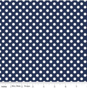 Small Dot Navy/White spot c350-21 for Riley Blake Designs Applique, patchwork and quilting fabric