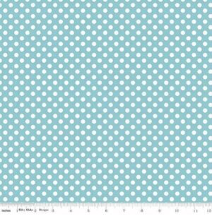Small Dot Aqua/White spot c350-20 for Riley Blake Designs Applique, patchwork and quilting fabric
