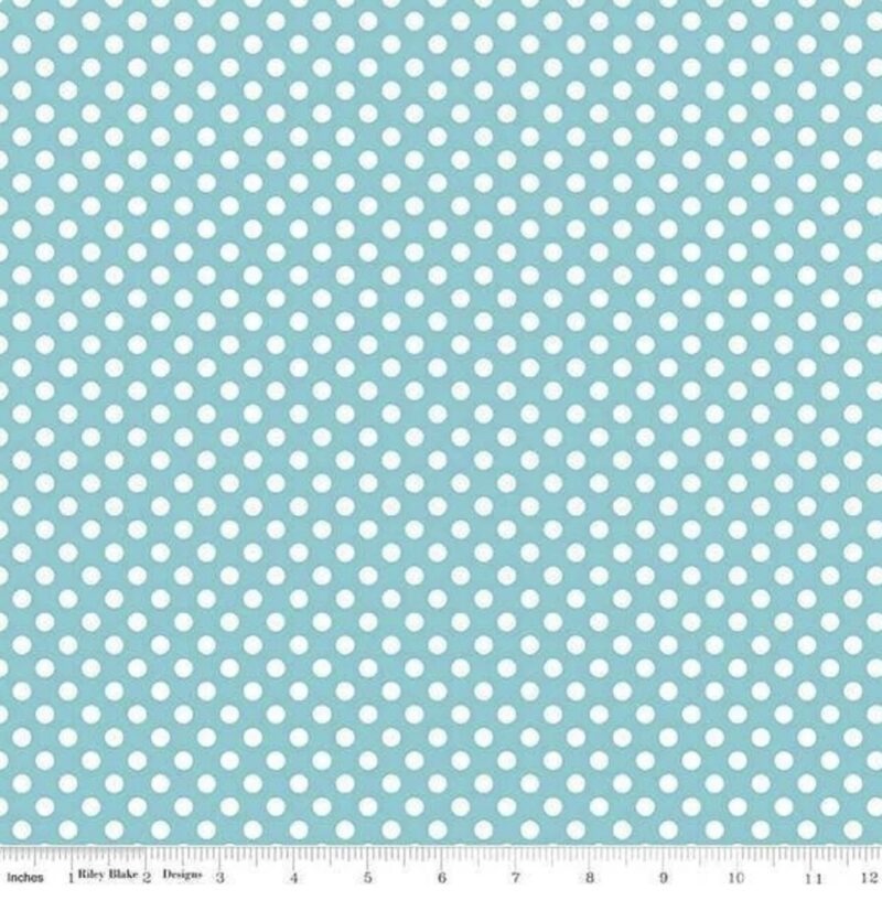Small Dot Aqua/White spot c350-20 for Riley Blake Designs Applique, patchwork and quilting fabric