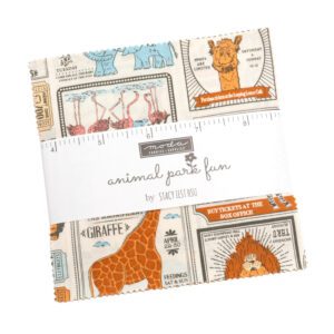 Animal Park Fun Charm Square Applique, patchwork and quilting fabrics. Range by Stacy Iest Hsu for Moda Fabrics.