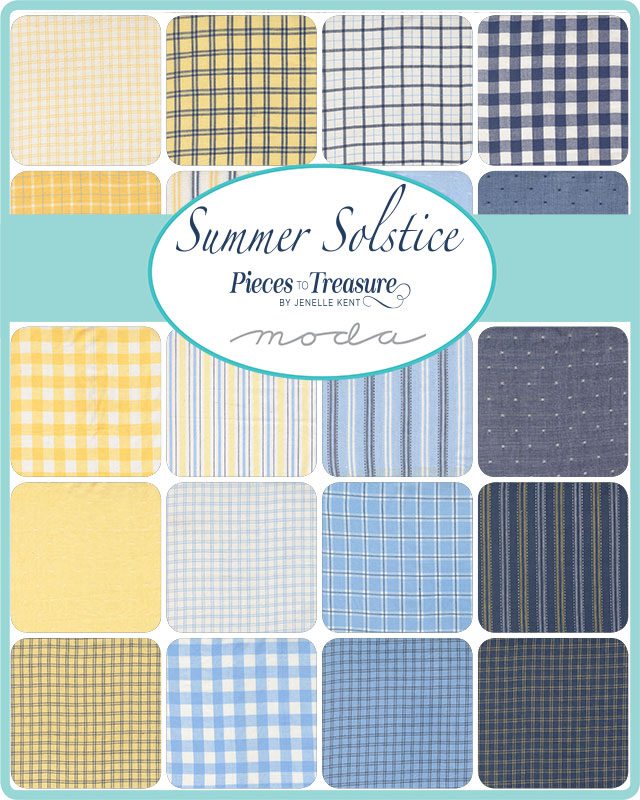 Summer Solstice Wovens Charm Square Applique, patchwork and quilting fabrics. Fabric Range by Janelle Kent of Pieces to Treasure for Moda Fabrics.