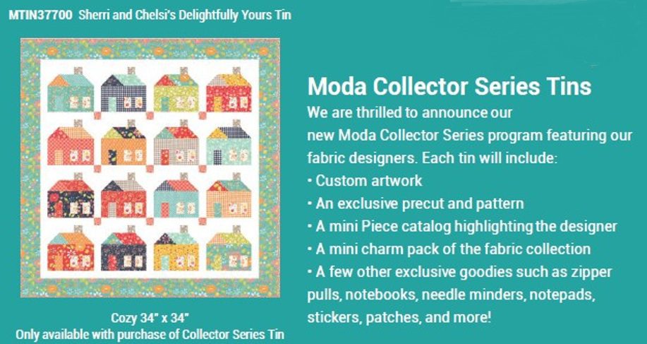 Delightfully Yours Collectors Bin Applique, patchwork and quilting fabric. Unbox a treasure trove of Delightfully Yours delights, curated by Moda's celebrated designers Sherri & Chelsi.