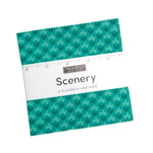 Scenery Charm Square Applique, patchwork and quilting fabrics. Range by Elizabeth Hartman for Moda Fabrics.