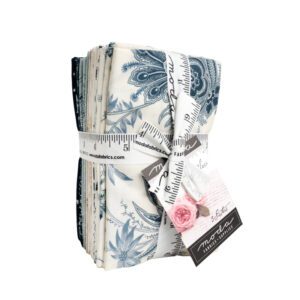 Breathtaking Blues Fat 8th Bundle Applique, patchwork and quilting fabrics. Fabric Range by 3 Sisters for Moda Fabrics.