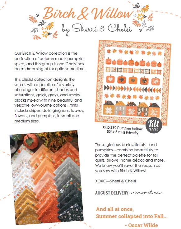 Birch & Willow Fat Quarter Bundle Applique, patchwork and quilting fabric. Range by Sherri & Chelsi for Moda Fabrics.