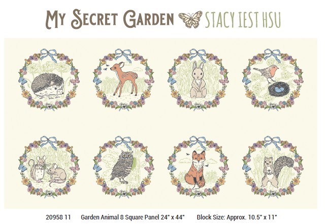 My Secret Garden 20958-11 Fabric Collection by Stacy Iest Hsu for Moda Fabrics Applique, patchwork and quilting  cotton fabric.