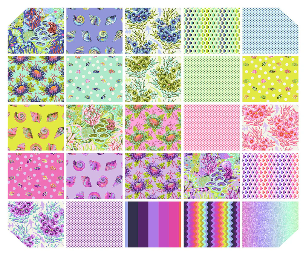 Floral Reef 

Applique, patchwork and quilting fabrics.

Range by Tula Pink for Freespirit Fabrics.