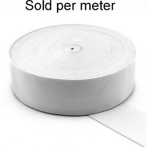 Elastic 25mm Braided White by Birch
