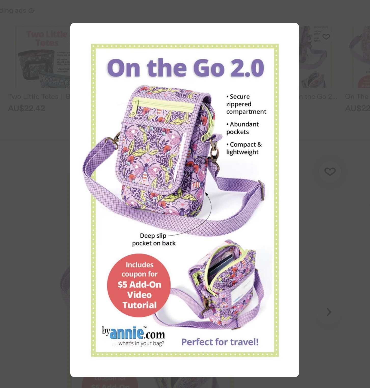 On the Go - by Annie.com - Bag Pattern