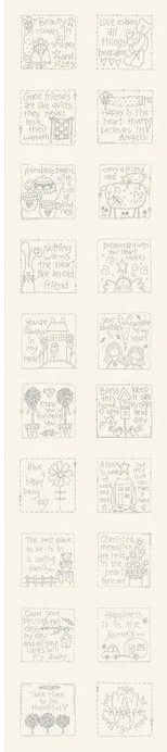 Sweet Sentiments Preprinted Stitchery Panel
Designed by Natalie Bird for The Birdhouse.
Manufactured by Devonstone Designs