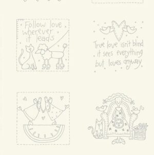 Handy Stitches Preprinted Stitchery Panel Designed by Natalie Bird for The Birdhouse. Manufactured by Devonstone Designs