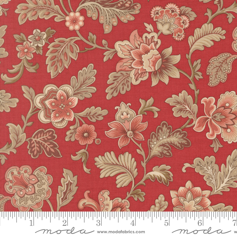 Le Jardin Rouge 36152=11 Fabric Collection by French General for Moda Fabrics Applique, patchwork and quilting cotton fabric.