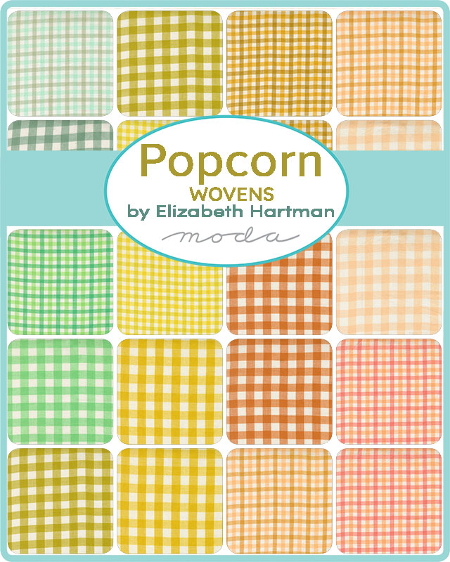 Popcorn Wovens Layer Cake Applique, patchwork and quilting fabrics. Fabric Range by Elizabeth Hartman for Moda Fabrics.