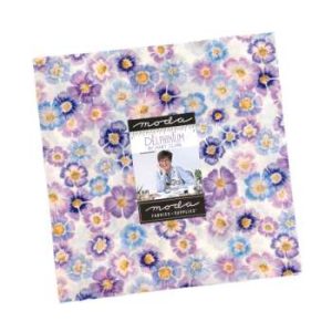 Delphinium Layer Cake Applique, patchwork and quilting fabrics. Range by Janet Clare for Moda Fabrics.